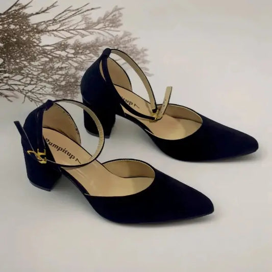 Black Block Heel Pump PIU_03