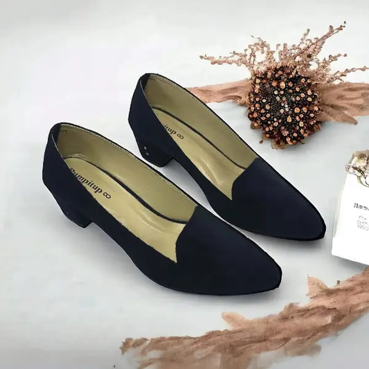 Black Comfy Block heel Pump PIU_145