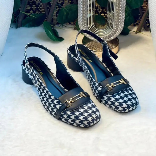 Black Crush Slingback PIU_222 Amarah fabric rexine block heel slingback shoes PumpItUp.pk