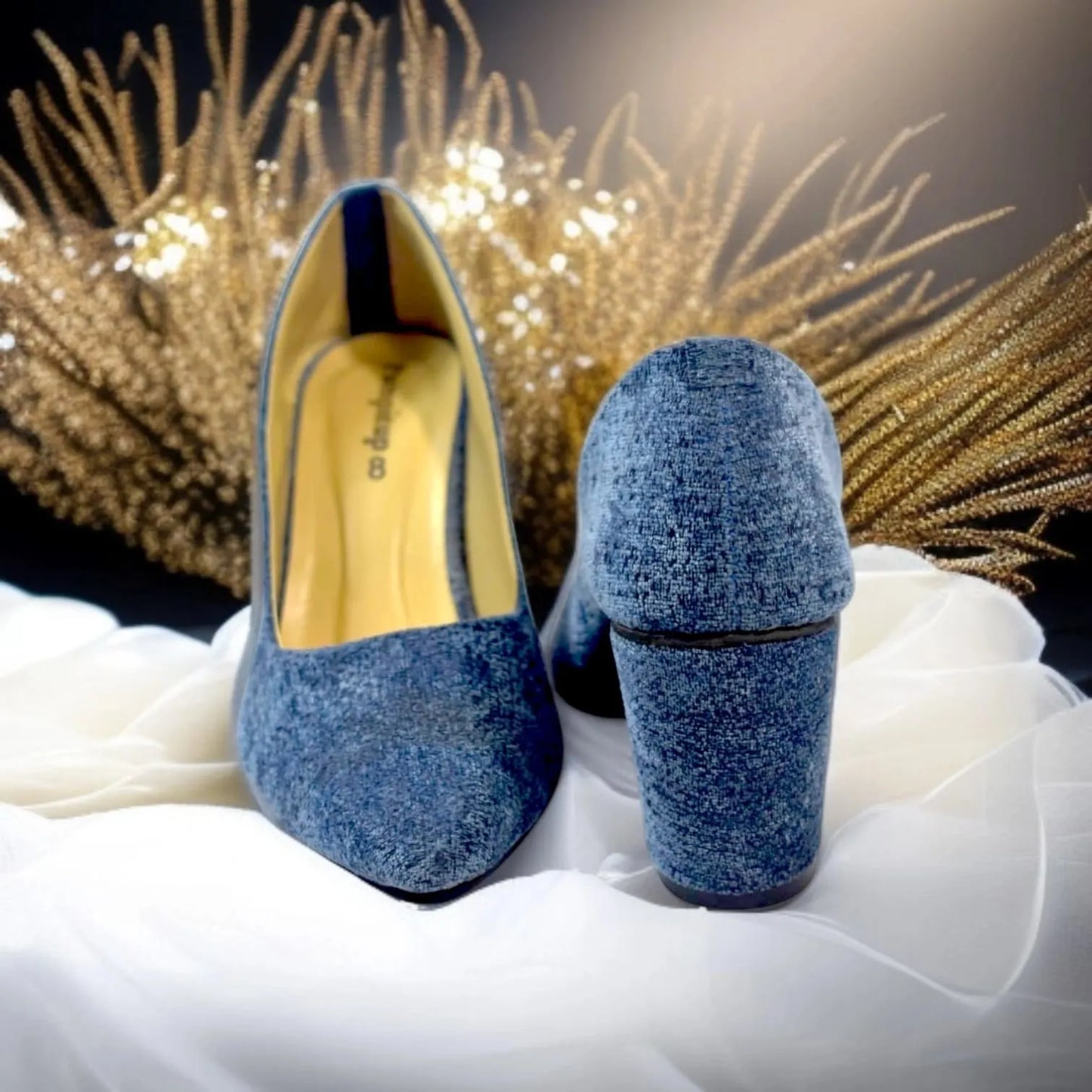 Blue Comfy ChicBlock Heels Pump PIU_134