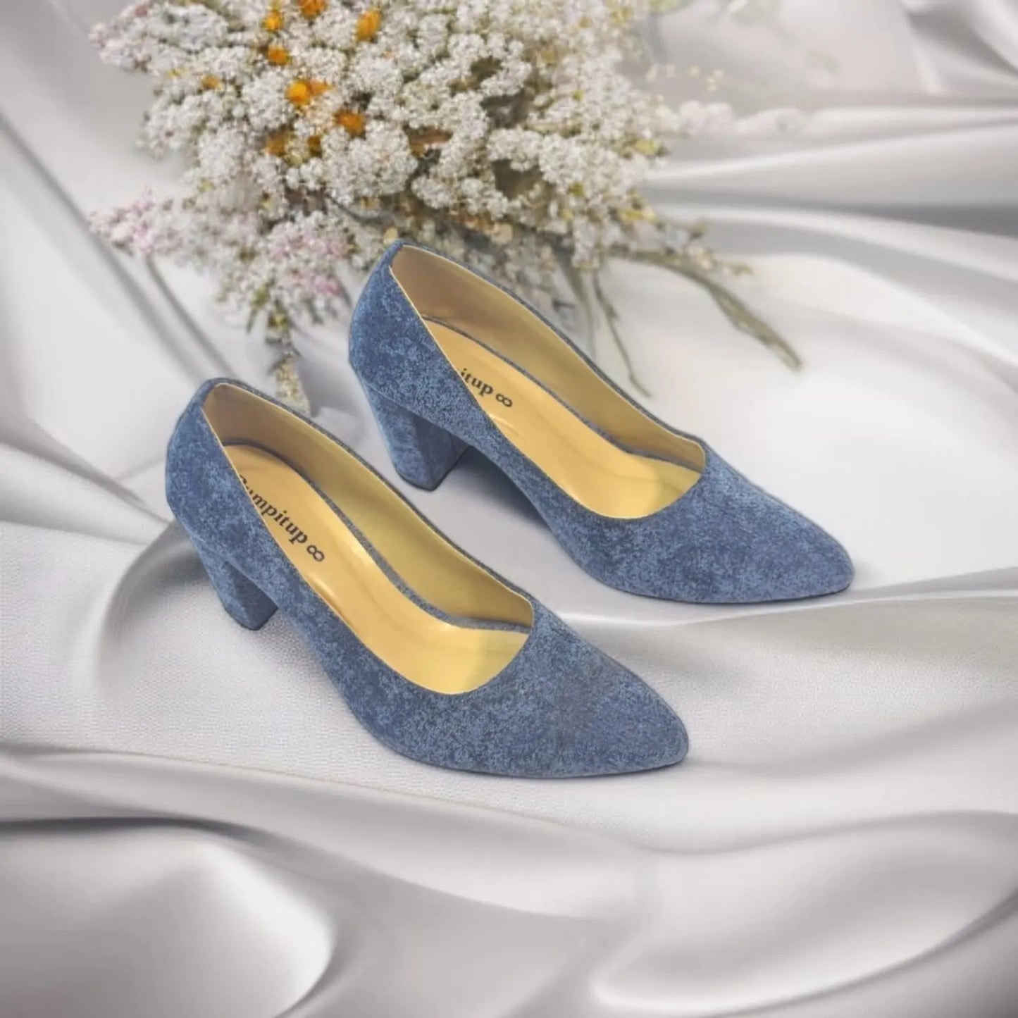Blue Comfy ChicBlock Heels Pump PIU_134