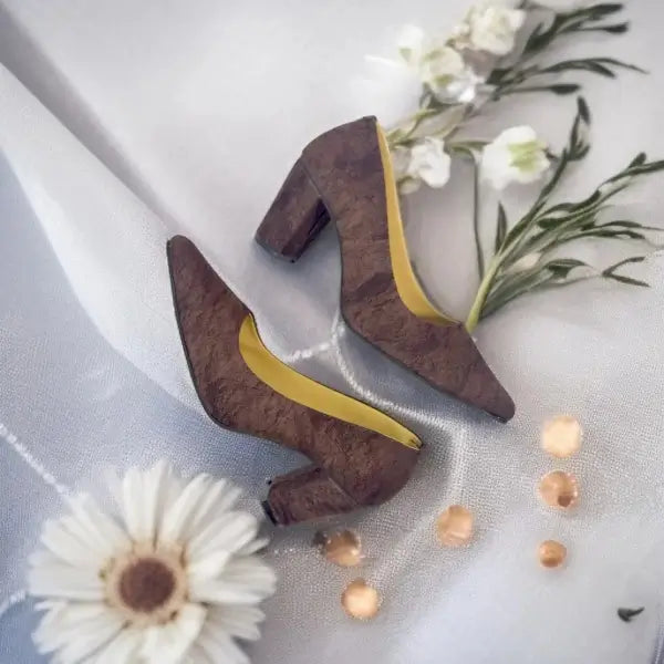 Brown Serenity Shoes Block Heels Pump PIU_132