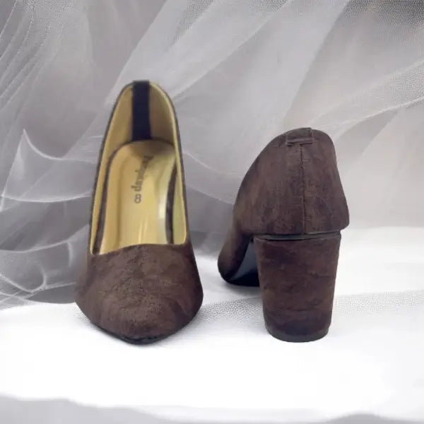 Brown Serenity Shoes Block Heels Pump PIU_132