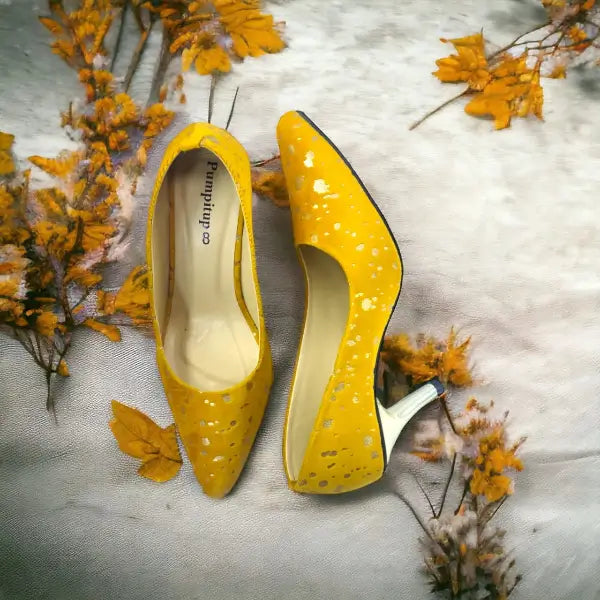 Chrome Yellow Stiletto Heel Pump PIU_150