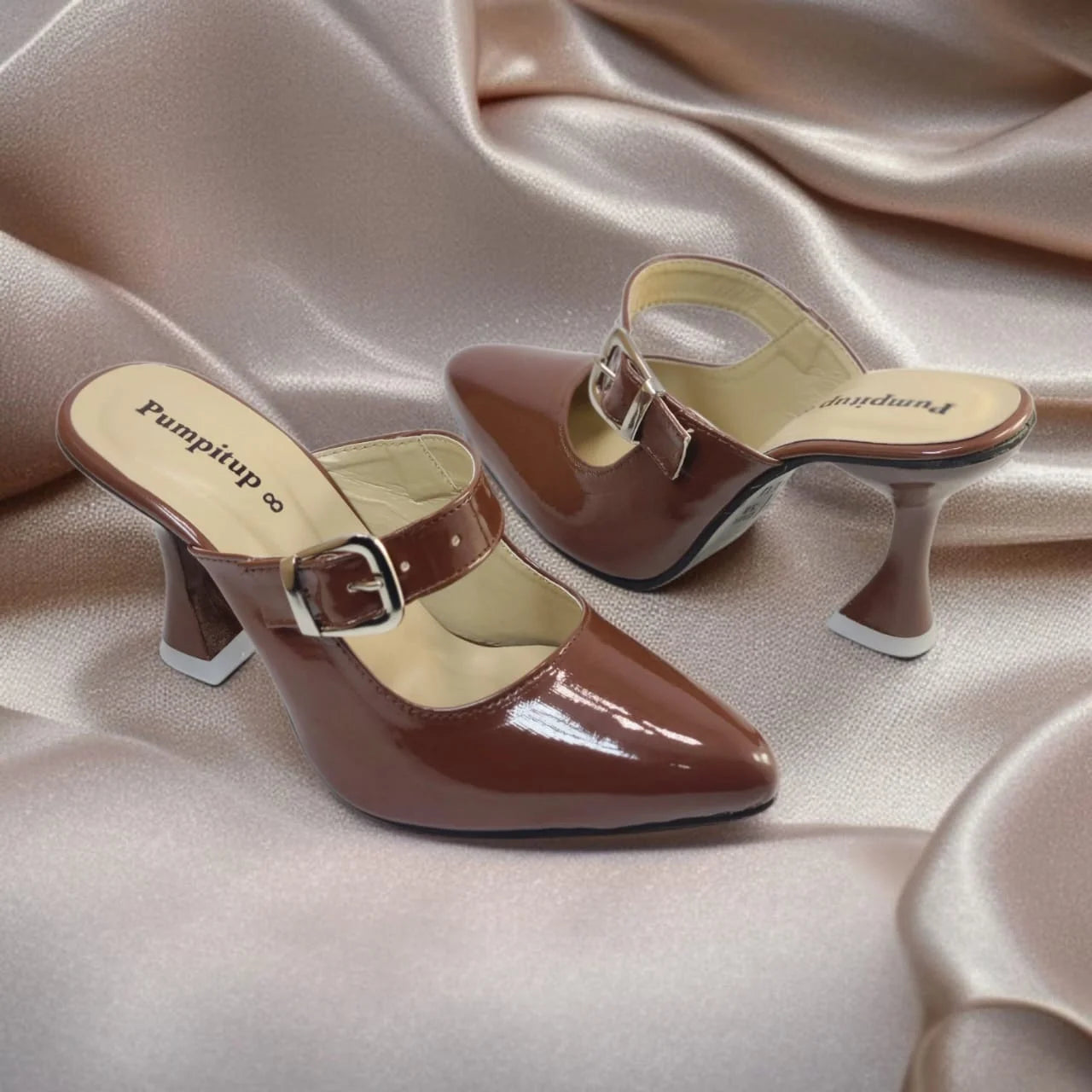 Cocoa Gloss Heels Pump PIU_189
