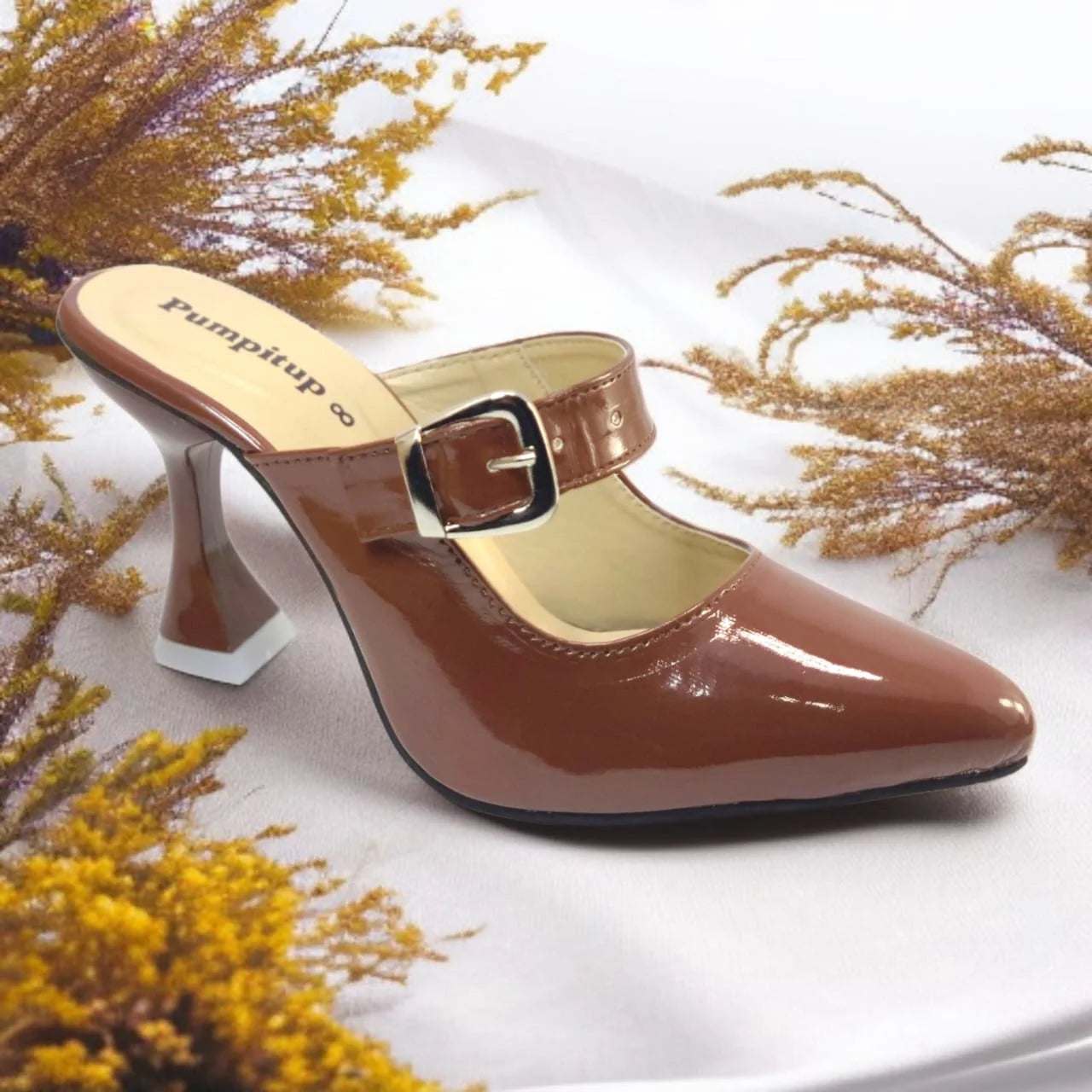 Cocoa Gloss Heels Pump PIU_189