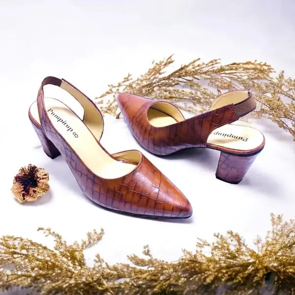 Crocodile Half d'Orsay Slingback Pump PIU_135