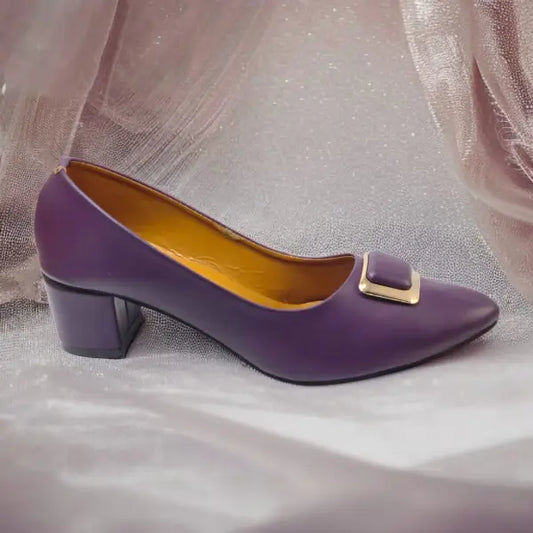 Dark Purple Elegance Pumps Block Heel PIU_202