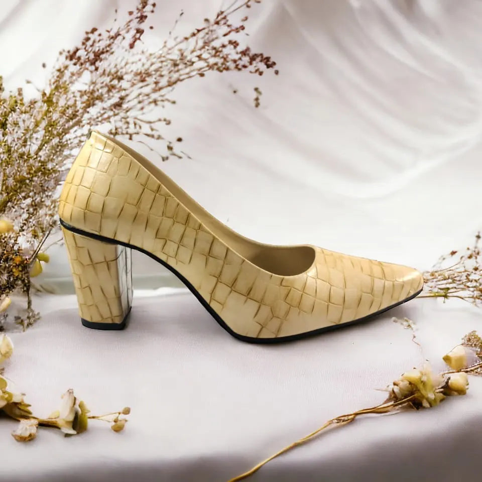 LIGHT Crocodile Block Heel Pump PIU_140