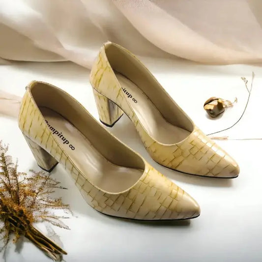 LIGHT Crocodile Block Heel Pump PIU_140