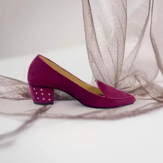 Mehroon Comfy Block heel Pump PIU_109