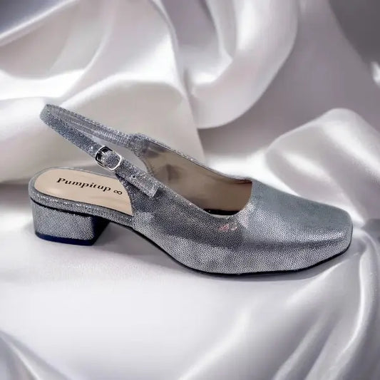 Metallic Gala Gleam Slingback Block Heel PIU_215