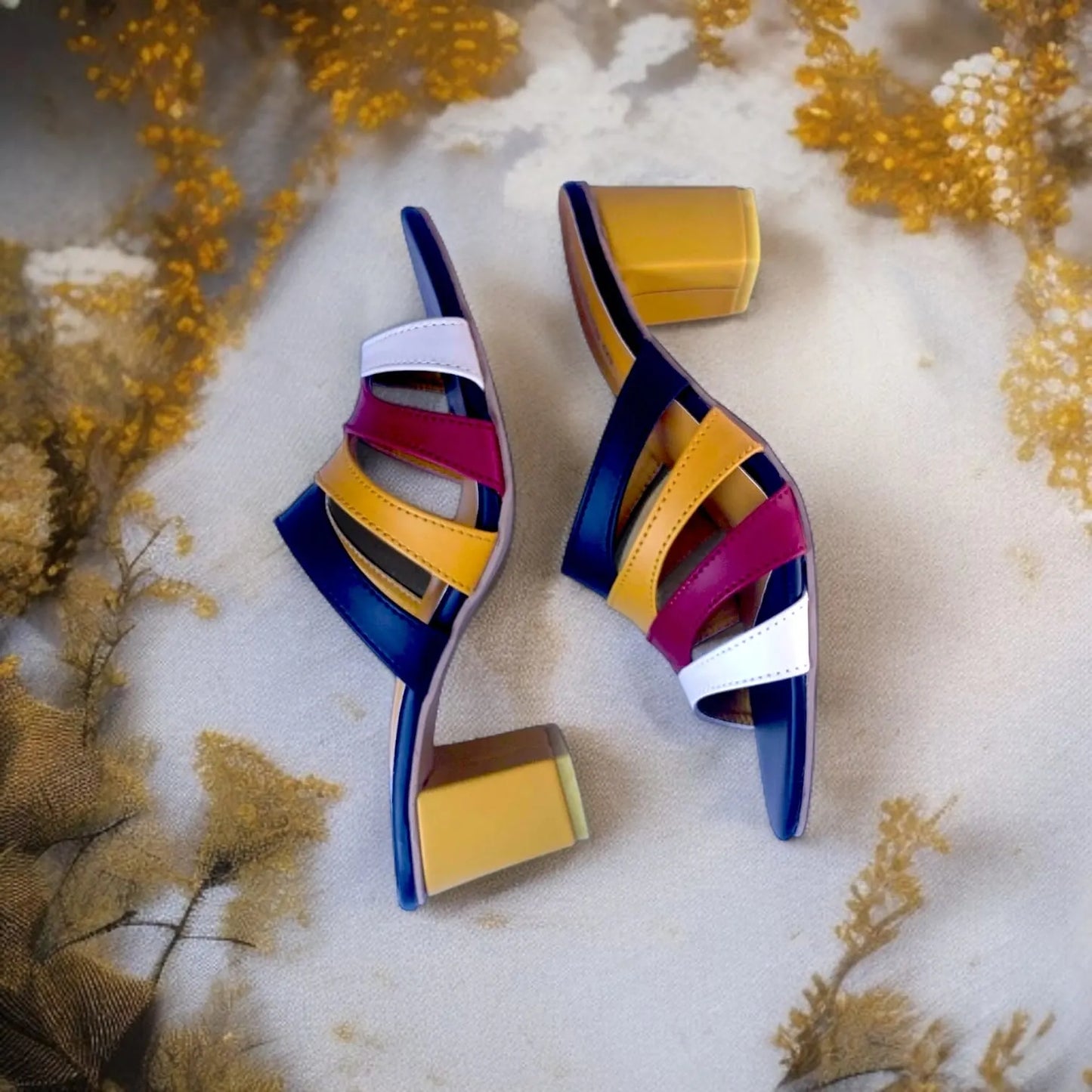 Multi Rip Block Heel Sandal PIU_159