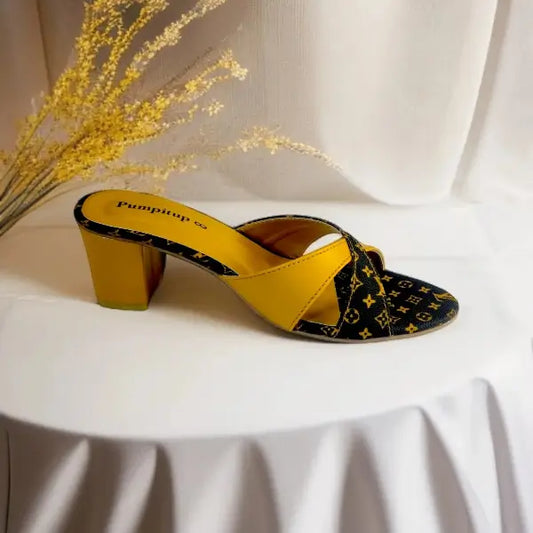 Mustard LVX Super Comfy Block Heel Sandal PIU_158