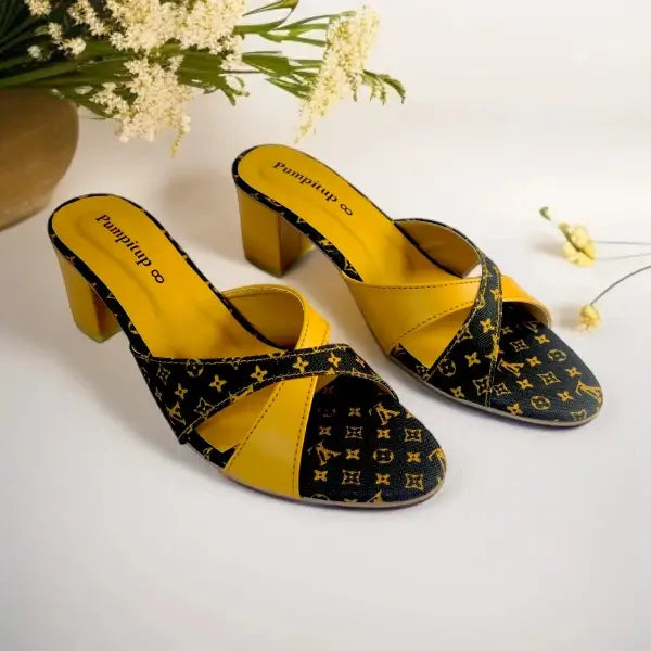 Mustard LVX Super Comfy Block Heel Sandal PIU_158
