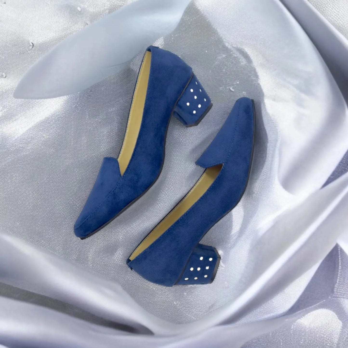 Navy Blue Comfy Block heel Pump PIU_107