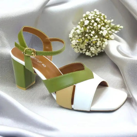 Olive Charm Block Heels Sandal PIU_193