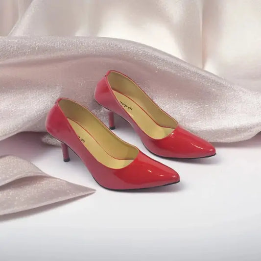 Red Reflected Comfy Pancil Heel Pump PIU_51