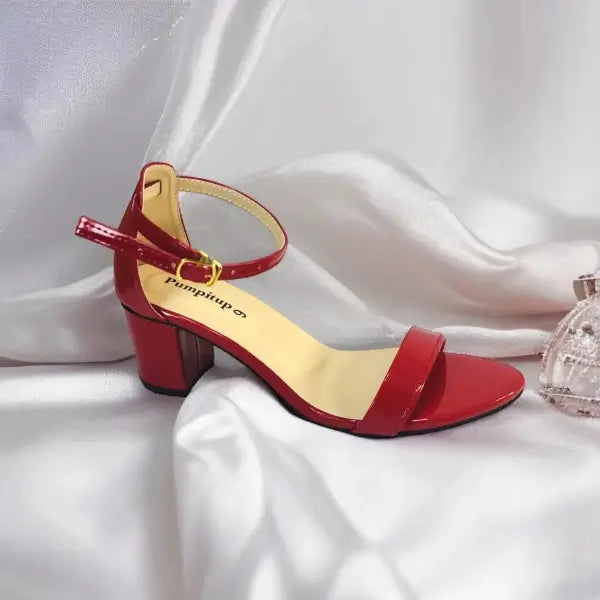 Red Yaro Block Heel Sandal PIU_165