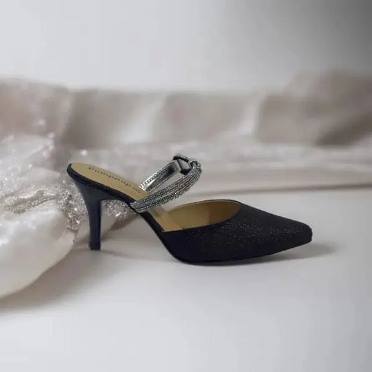 Shiny Black Pancil Heel Party Pump PIU_34