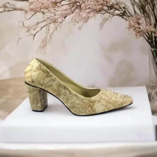 Skin Crushed Comfy Block Heel Pump PIU_146