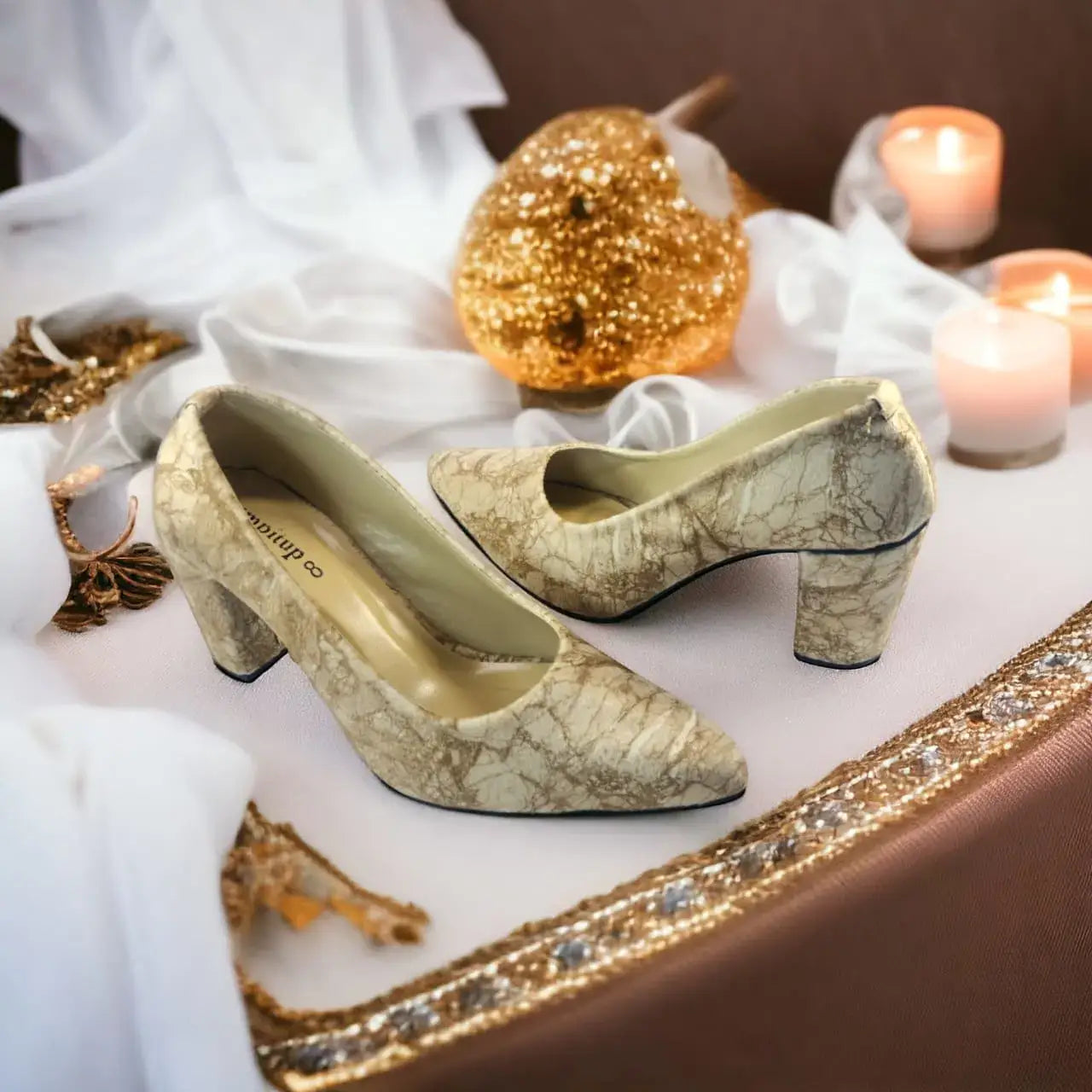 Skin Crushed Comfy Block Heel Pump PIU_146