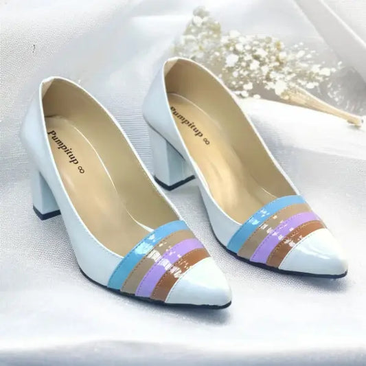 White Aurora Glow Block Heel PIU_184