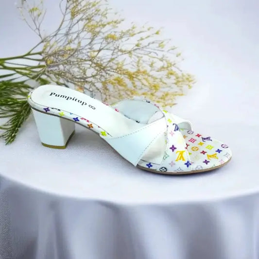 White LVX Super Comfy Block Heel Sandal PIU_156