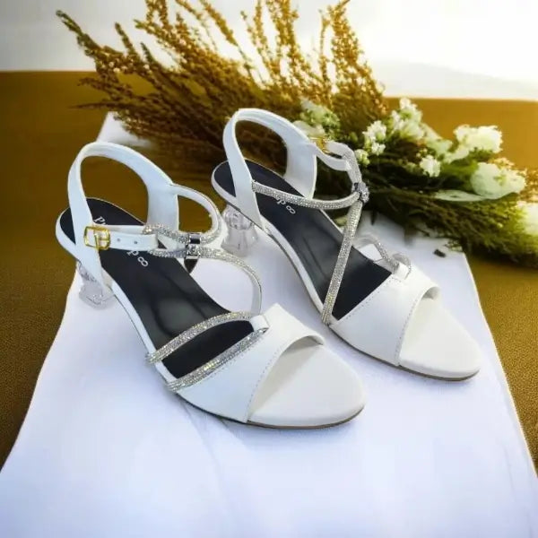 White Lova Transperent Heel Sandal PIU_166