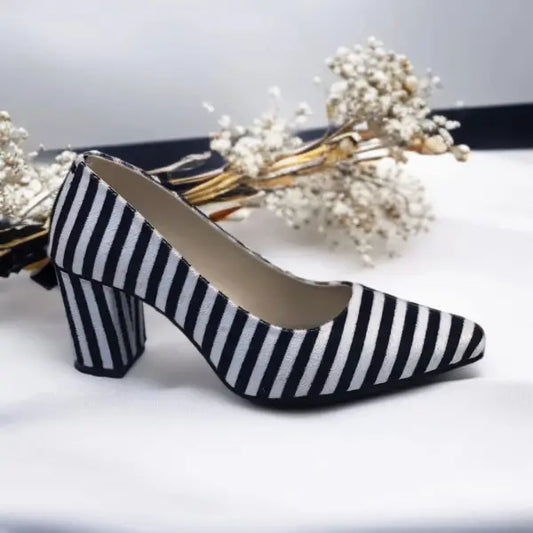 Zebra Charm Block Heels PIU_206