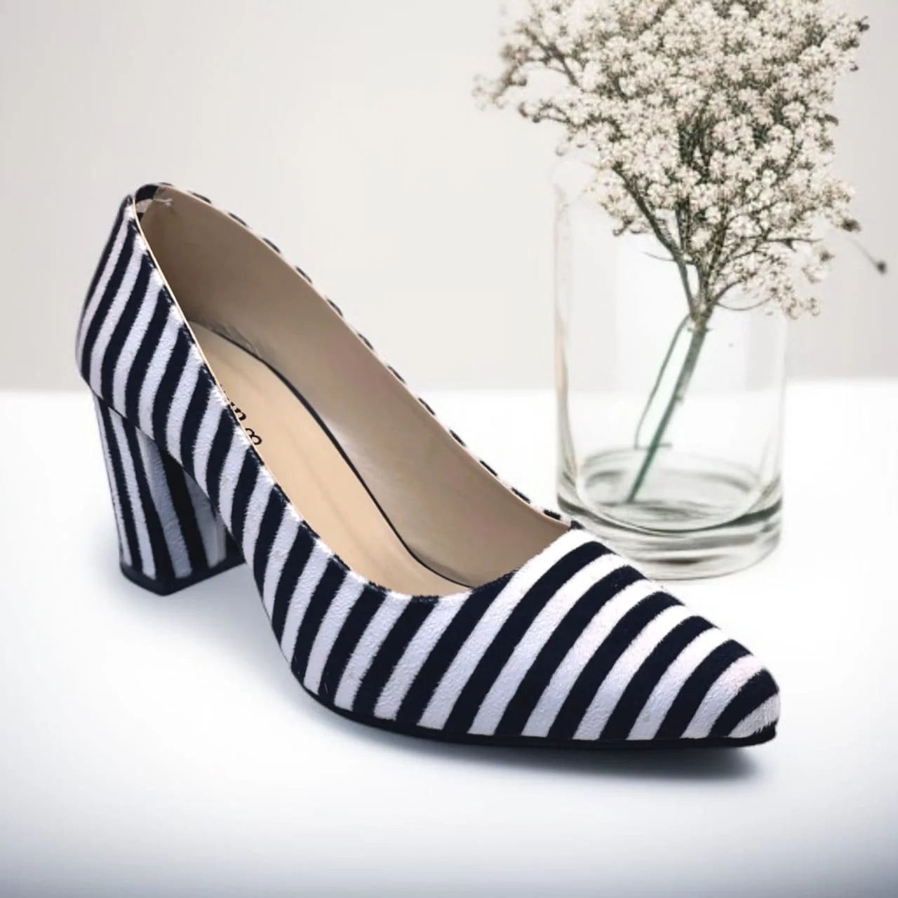 Zebra Charm Block Heels PIU_206
