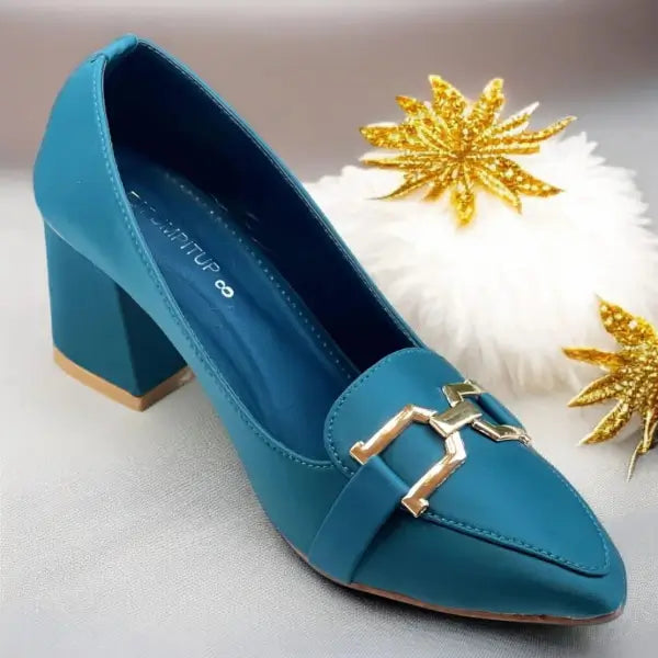 Zink Grace Mode Block Heels PIU_237 Lacra rexine shoes PumpItUp.pk