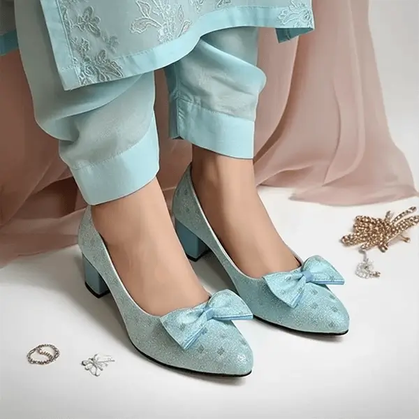 Ladies shoes Lahore Pakistan — Skyra Bow Block Heel by PumpItUp PIU_255