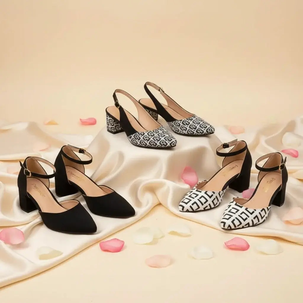 Comfortable alternatives to high heels for women — block heel pumps, court shoes, slingbacks and wedges by PumpItUp Pakistan