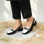 BW Duo Luxe Slingback Block Heel PIU_208 Imported Patent Rexine ladies shoes PumpItUp.pk