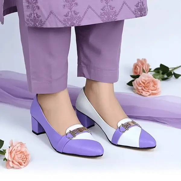 Banafshi Pearl Block Heel Banafshi Pearl sofa rexine ladies shoes PumpItUp.pk
