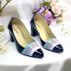 Black Aurora Glow Block Heel PIU_183