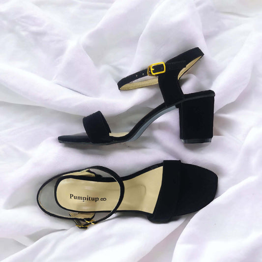 Black Block Heel Casual Sandal PIU_31