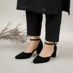 Black Block Heel Pump PIU_03 sweet rexine ladies shoes PumpItUp.pk