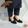 Black Comfy Block Heel Pump PIU_145 Amarah Rexine ladies shoes PumpItUp.pk