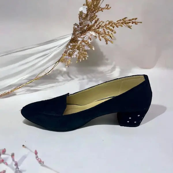 Black Comfy Block heel Pump PIU_145