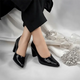 Black Crocodile Block Heel Pump PIU_141