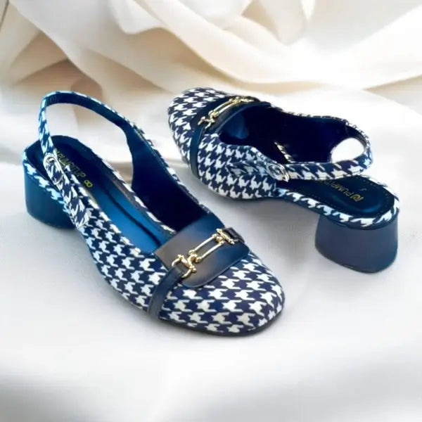 Black Crush Slingback PIU_222 Amarah fabric rexine block heel slingback shoes PumpItUp.pk