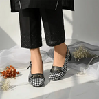 Black Crush Slingback Block Heel PIU_222 Amarah Fabric Rexine ladies shoes PumpItUp.pk