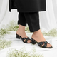 Black LVX Super Comfy Block Heel Sandal PIU_157