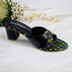 Black LVX Super Comfy Block Heel Sandal PIU_157