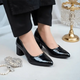 Black Midnight Gloss Block Heels PIU_232