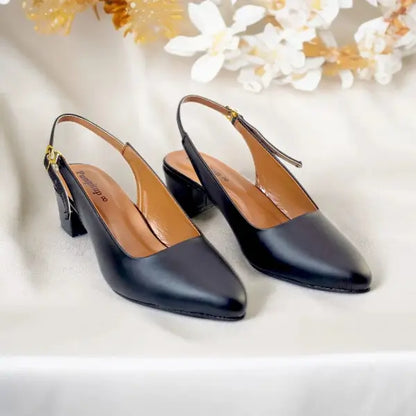 Black Noir Curve Slingback Block Heel PIU_178