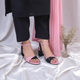 Black & Pink Block Heel Sandal PIU_169