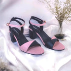Black & Pink Block Heel Sandal PIU_169